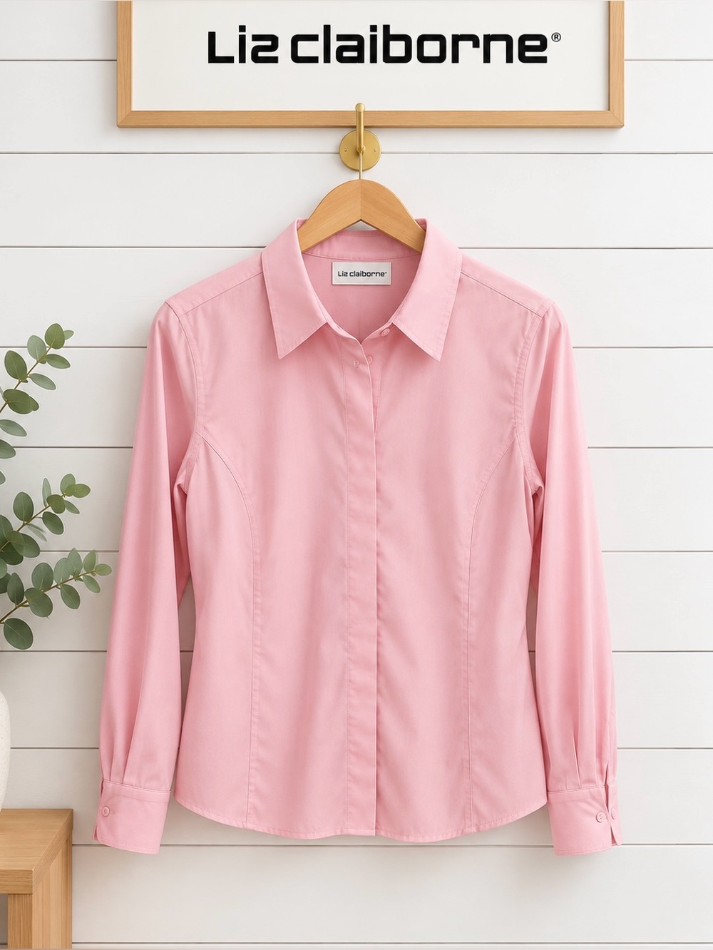LIZ CLAIBORNE Pink Button-Front Blouse Petite 16